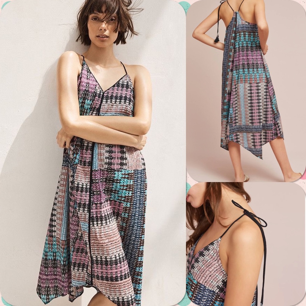 Anthropologie Riviera Tasseled Midi Dress Petite Small PS NWT Retail $118